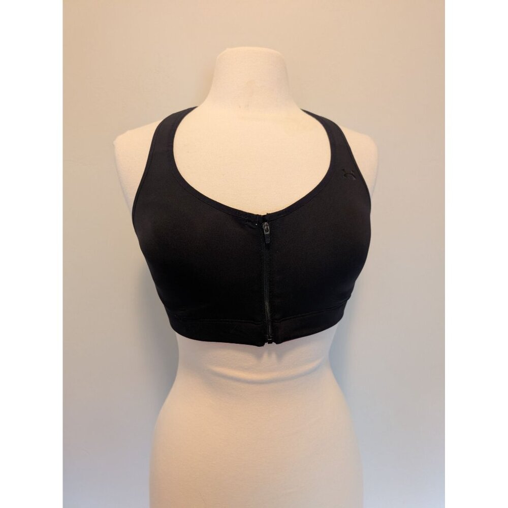 Under Armour 38c Solid Black Racerback Sports Bra… - image 1